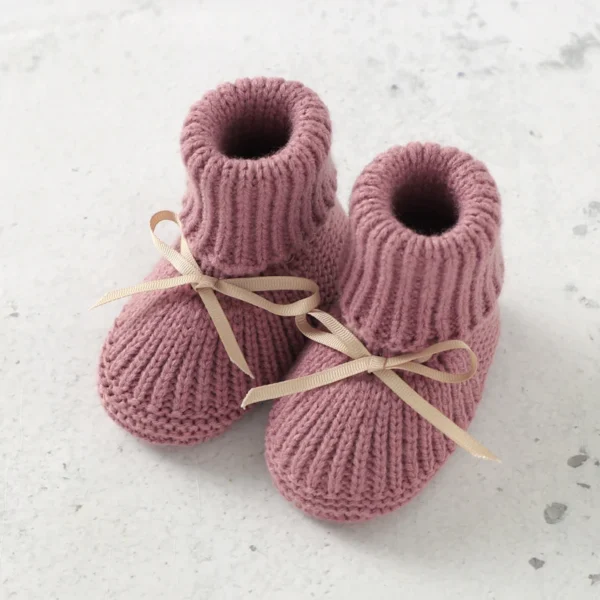 Baby Shoes + Gloves Set Knit Newborn Girls Boys Boots Mitten Fashion Butterfly-knot Toddler Infant Slip-On Bed Shoes Hand Made - Image 4