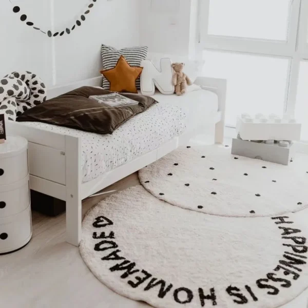 Cartoon Alphabet Children's Carpet Fluffy Soft Baby Crawling Mat Nordic Style Bedroom Decor Plush Rug Home Round Washable Rugs - Image 3