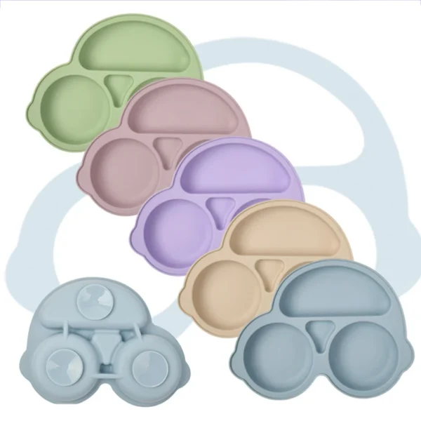 Baby Safe Silicone Dining Plate Suction Cartoon Children Dishes Feeding Toddler Training Tableware Retro Kids Smile Face Bowl - Image 3
