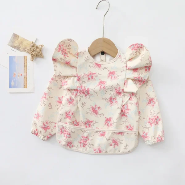 Baby Soft Waterproof Bib Little Boy Girl Painting Smock Child Meal Eating Apron with Long Sleeves Kid Adjustable Feeding Bibs - Image 2