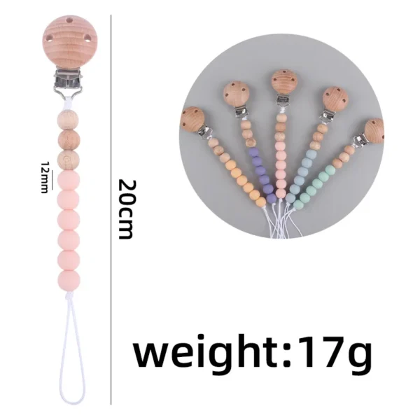 Baby Anti-drop Chain Pacifier Clips Silicone Beads Infant Nipple Appease Soother Chain Clips Dummy Holder Nipple Clip - Image 5