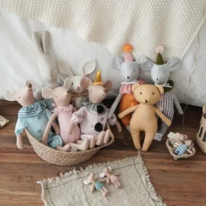 Baby Soothing Doll Soothing Pillow PP Cotton Baby Mouse Doll Gift Canvas Toy Doll Children's Rabbit Bear Gift