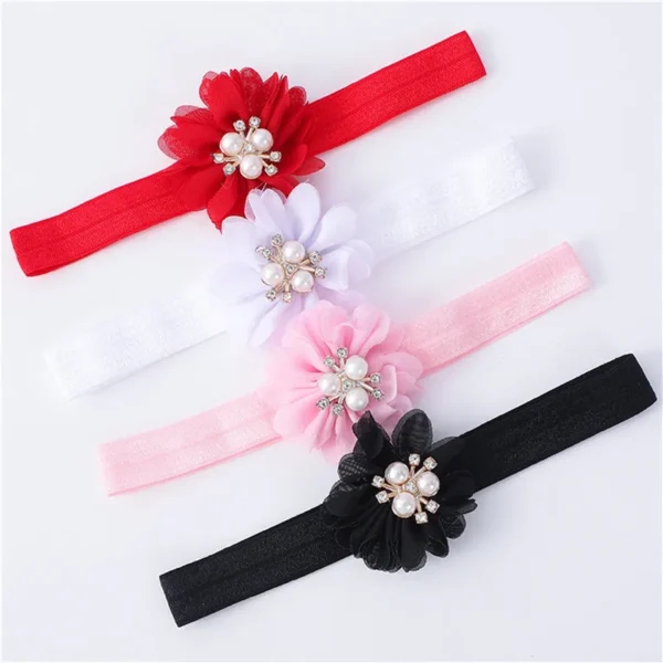 0-18months Baby Girls Shoes And Headband Soft Sole Non-Slip Pearl Flower Princess Wedding Dress Crib Shoes For Newborn Girls - Image 10