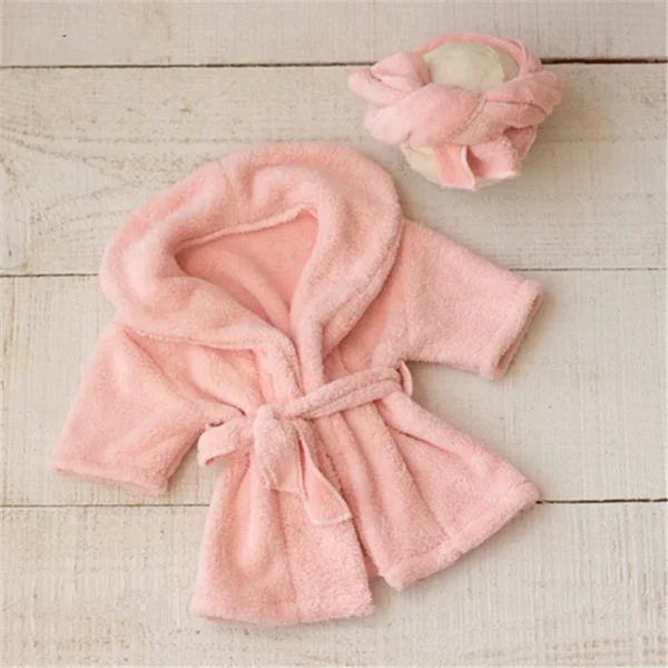 New Born Baby Girl Clothes Newborn Photography Outfit Fotografia Acessorios Baby Photo Props Bathrobe with Belt Bath Towel Set - Image 5