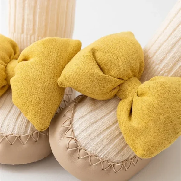Autumn Baby Bow Middle Tube Socks Shoe Girls Princess Anti Slip Floor Shoes Soft Soled Children Toddler Shoes Kids First Walkers - Image 5