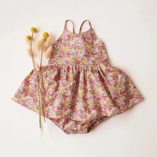 Summer Baby Girl Birthday Party Dress Lace Floral Cotton Infant Baby Girl Clothes - Image 2