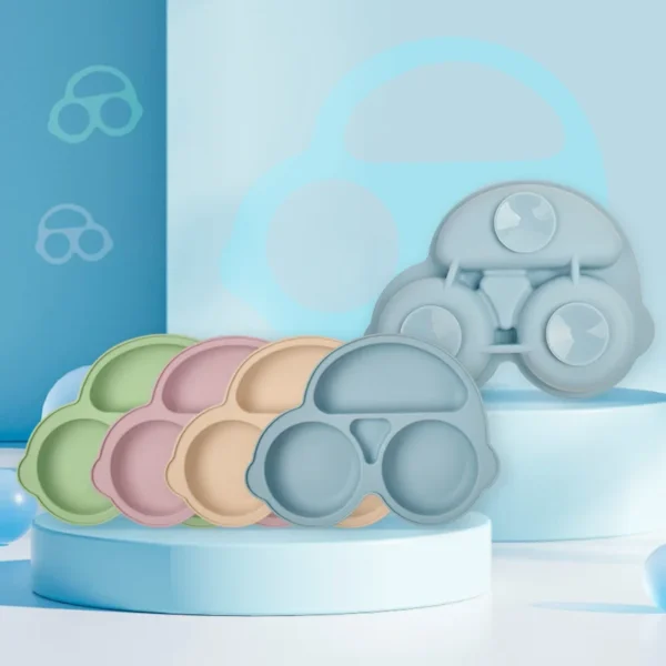 Baby Safe Silicone Dining Plate Suction Cartoon Children Dishes Feeding Toddler Training Tableware Retro Kids Smile Face Bowl - Image 7