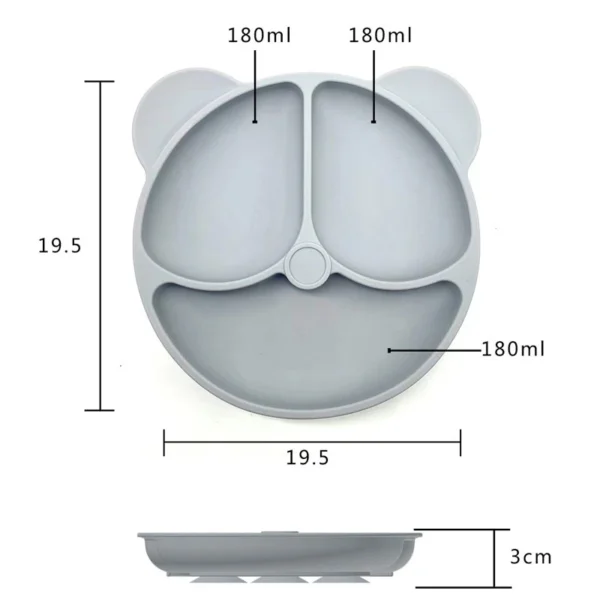 Baby Safe Silicone Dining Plate Suction Cartoon Children Dishes Feeding Toddler Training Tableware Retro Kids Smile Face Bowl - Image 8