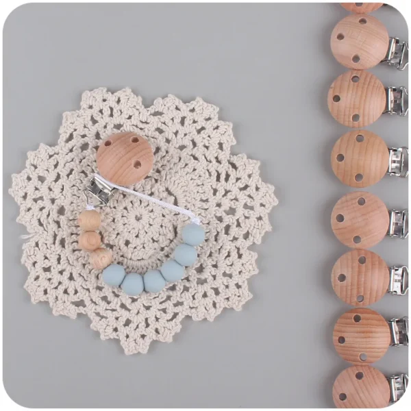 Baby Anti-drop Chain Pacifier Clips Silicone Beads Infant Nipple Appease Soother Chain Clips Dummy Holder Nipple Clip - Image 2