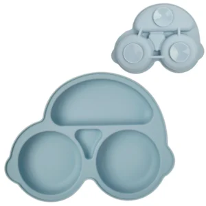 Baby Silicone Dining Plate Kids Feeding Plate Sucker Bowl Solid car Face Children Dishes Toddler Training Tableware BPA FREE