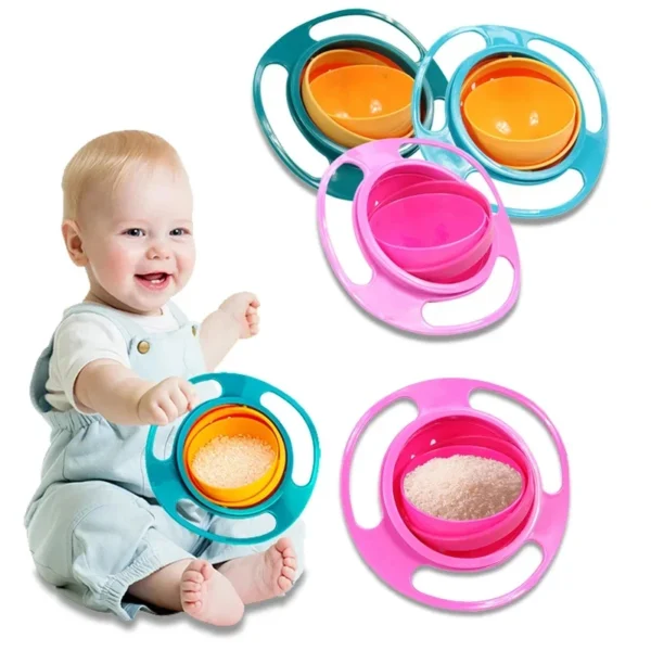Baby Feeding Bowl Gyro Bowl 360 Degree Rotation Spill Resistant Feeding Dishes for Baby Training Children Spill-Proof - Image 2