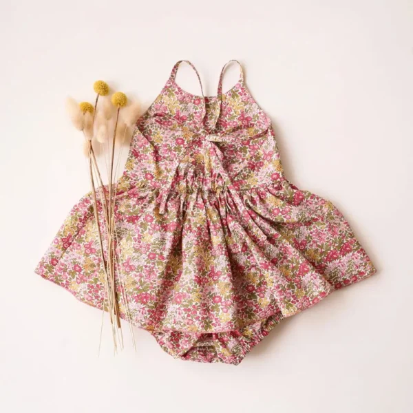 Summer Baby Girl Birthday Party Dress Lace Floral Cotton Infant Baby Girl Clothes - Image 5