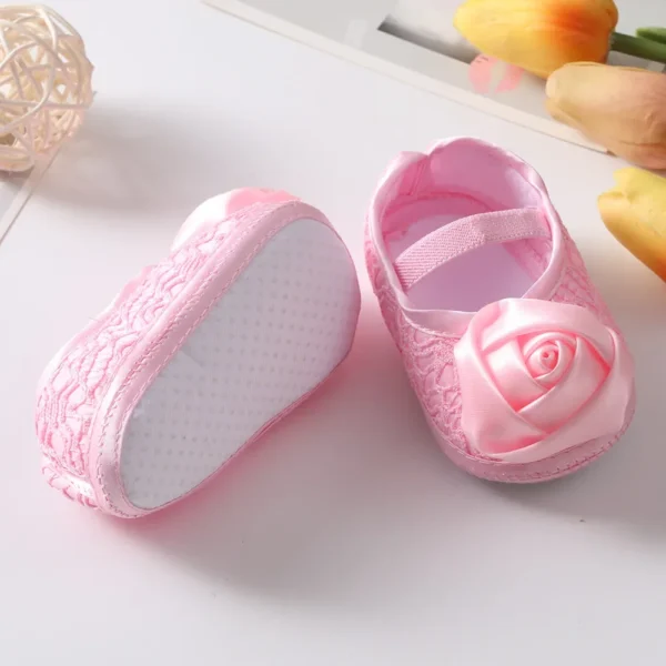 Newborn Baby Shoes Baptism White Bowknot Baby Girl Lace Shoes Headband Set Toddler Prewalker Cute Baby Soft Shoes for 0-18M Kids - Image 10