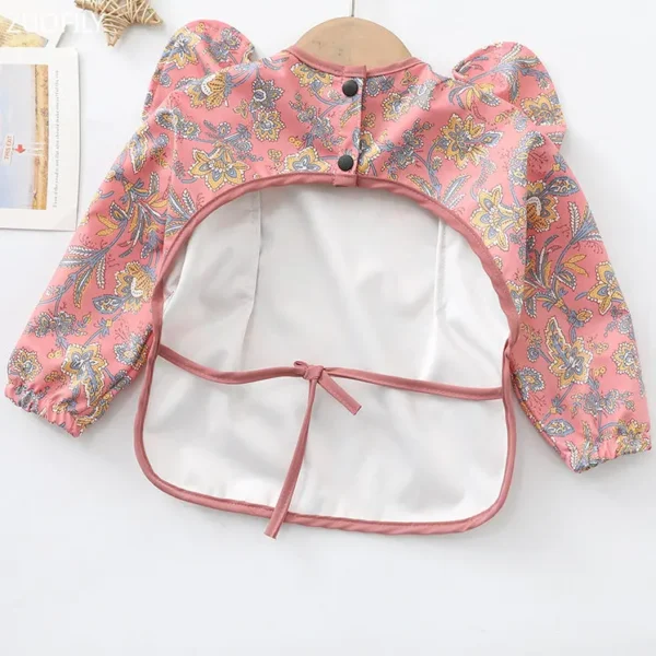 Baby Soft Waterproof Bib Little Boy Girl Painting Smock Child Meal Eating Apron with Long Sleeves Kid Adjustable Feeding Bibs - Image 10